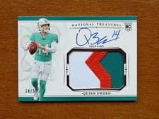 Quinn Ewers 2025 Panini National Treasures Crossover Rookie Patch Autographs card