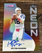 2025 Leaf Vivid Neon Autographs Peyton Manning #NA-PM1 card