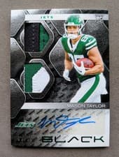 2025 Panini Black Rookie Patch Autographs Mason Taylor #21 card