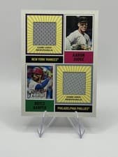 2025 Topps Heritage Dual Player MLB Collection Relics Bryce Harper / Aaron Judge #DPMCR-JH card