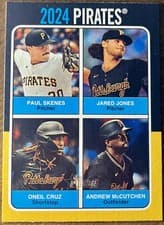 Andrew McCutchen / Oneil Cruz / Jared Jones / Paul Skenes 2024 Topps Heritage 1975 Topps Team Quads card