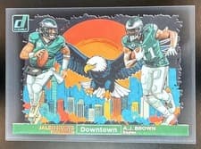 2024 Clearly Donruss Downtown Duos A.J. Brown / Jalen Hurts #4 card