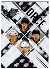 2024-25 SPx Force Rookies Zach Dean/Zachary Bolduc/Logan Stankoven/Mavrik Bourque #SFR-DBSB card