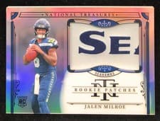 2025 Panini National Treasures Rookie Patches Premium Jalen Milroe #211 card
