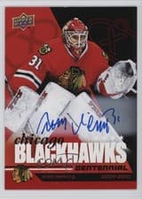 2025-26 Upper Deck Chicago Blackhawks Centennial Red Hot Autos Antti Niemi #11 card