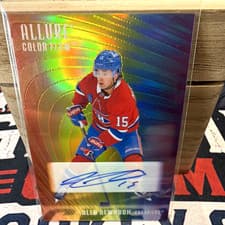 2025-26 Upper Deck Allure Color Flow Full Rainbow Auto Alex Newhook #RA-AN card