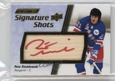 2024-25 Upper Deck Engrained Icons Signature Shots Manufactured Stick Relics Pete Stemkowski #SS-PK card