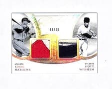 2025 Panini Flawless Flawless Dual Legendary Memorabilia Eddie Mathews/Hoyt Wilhelm #10 card