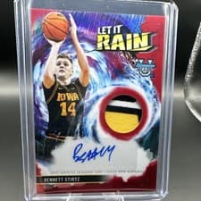 2025-26 Bowman University Best Let It Rain Relic Autographs Bennett Stirtz #LR-BZ card