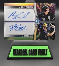 2025 Bowman Draft Prospect Dual Autographs Billy Carlson/Brady Ebel #PDA-CE card