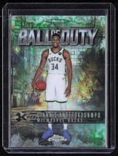 Giannis Antetokounmpo 2025 Topps Chrome Ball Of Duty card