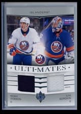 2024-25 Upper Deck Ultimate Collection Ulti-Mates Jersey Noah Dobson/Ilya Sorokin #UTM-DS card