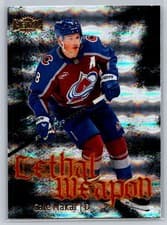 2025-26 SkyBox Metal Universe Lethal Weapon Cale Makar #LW-8 card
