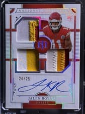 2025 Panini National Treasures Rookie Material Signatures RPS Triple Jalen Royals #25 card