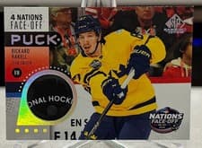 2025-26 SP Game Used 2025 4 Nations Face-Off Puck Relics Rickard Rakell #4NP-RR card