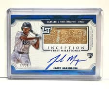 2025 Topps Inception MLB First Milestone Autograph Relics Jake Mangum #FMAR-JM card