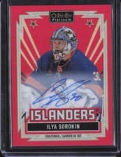 2025-26 O-Pee-Chee Platinum Retro Red Auto Ilya Sorokin #R-33 card
