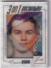 2025-26 Flair 3-on-1 Breakaway Connor Bedard #BW-3 card