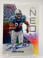 2025 Leaf Vivid Neon Autographs Jason Taylor #NA-JT1 card