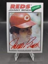 2026 Topps Heritage Real One Autographs Johnny Bench #77RO-JB card