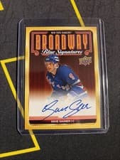 2025-26 Upper Deck New York Rangers Centennial Broadway Blue Signatures Dave Gagner #BBS-DG card