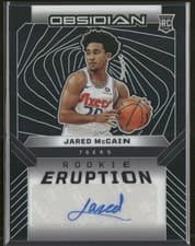 2024-25 Panini Obsidian Rookie Eruption Autographs Jared McCain #REA-JAR card