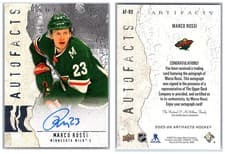 Marco Rossi 2025-26 Upper Deck Artifacts Autofacts card