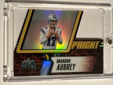 2025 Leaf Metal Upright Prismatic Silver Brandon Aubrey #U-3 card