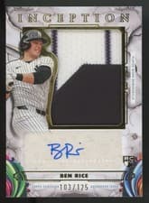 2025 Topps Inception Inception Autograph Jumbo Patch Ben Rice #IAJP-BR card