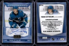 2024-25 O-Pee-Chee Platinum Blue Rainbow Autographs Fabian Zetterlund #BA-FZ card