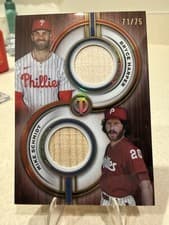 2025 Topps Tribute Dual-Player Relics Mike Schmidt / Bryce Harper #TPDR-HS