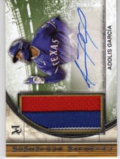 Adolis García 2025 Topps Museum Collection Momentous Material Jumbo Patch Autographs card