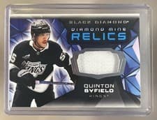 2025-26 Upper Deck Black Diamond Diamond Mine Relics Quinton Byfield #DMR-QB card
