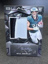 2024 Panini Black Rookie Patch Autographs Will Shipley #227 card