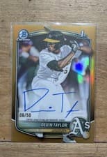 2025 Bowman Draft Chrome Prospect Autographs Devin Taylor #CPA-DT card