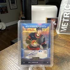 Jake Sanderson 2024-25 O-Pee-Chee Platinum Blue Rainbow Autographs card