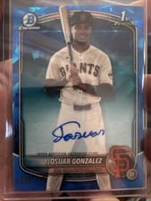 2025 Bowman Chrome Sapphire Edition Prospect Autographs Josuar Gonzalez #CPSA-JG card