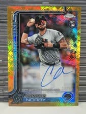 Connor Norby 2025 Topps Chrome Logofractor Edition Rookie Autographs card
