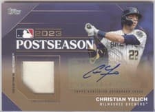 2024 Topps Postseason Performance Autograph Relic Christian Yelich #PPAR-CY card