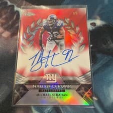 2025 Topps Chrome Sapphire Hall of Chrome Autographs Sapphire Michael Strahan #HOCA-MS card