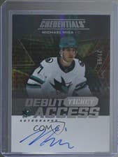 Michael Misa 2025-26 Upper Deck Credentials Debut Ticket Access Autographs card