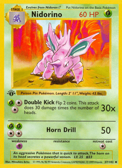 1999 Base Nidorino #37