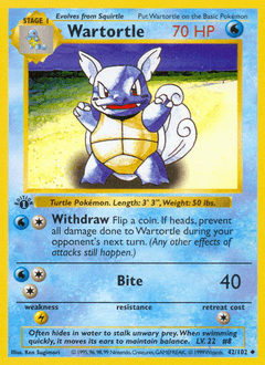 1999 Base Wartortle #42