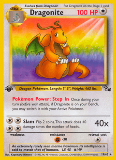 1999 Fossil Dragonite #19