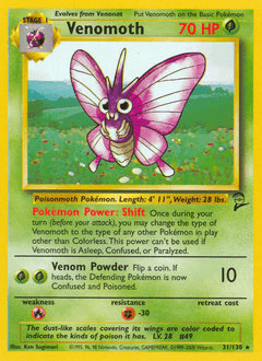 Venomoth Base Set 2 card