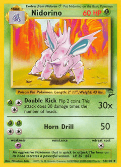 Nidorino Base Set 2 card