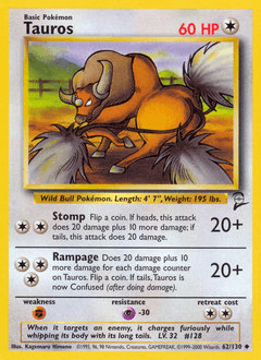 Tauros Base Set 2 card