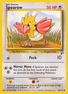 Spearow Base Set 2 card