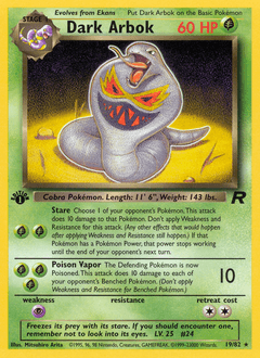 Dark Arbok Team Rocket card