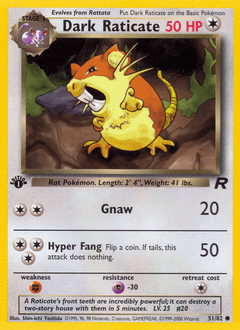2000 Team Rocket Dark Raticate #51